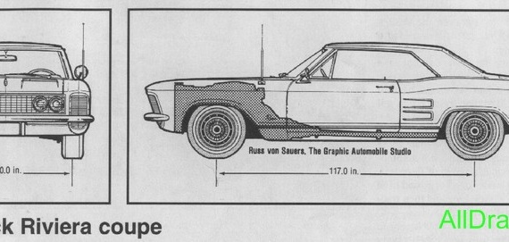 Buick Riviera (1963) (Бьюик Ривьера (1963)) - чертежи (рисунки) автомобиля